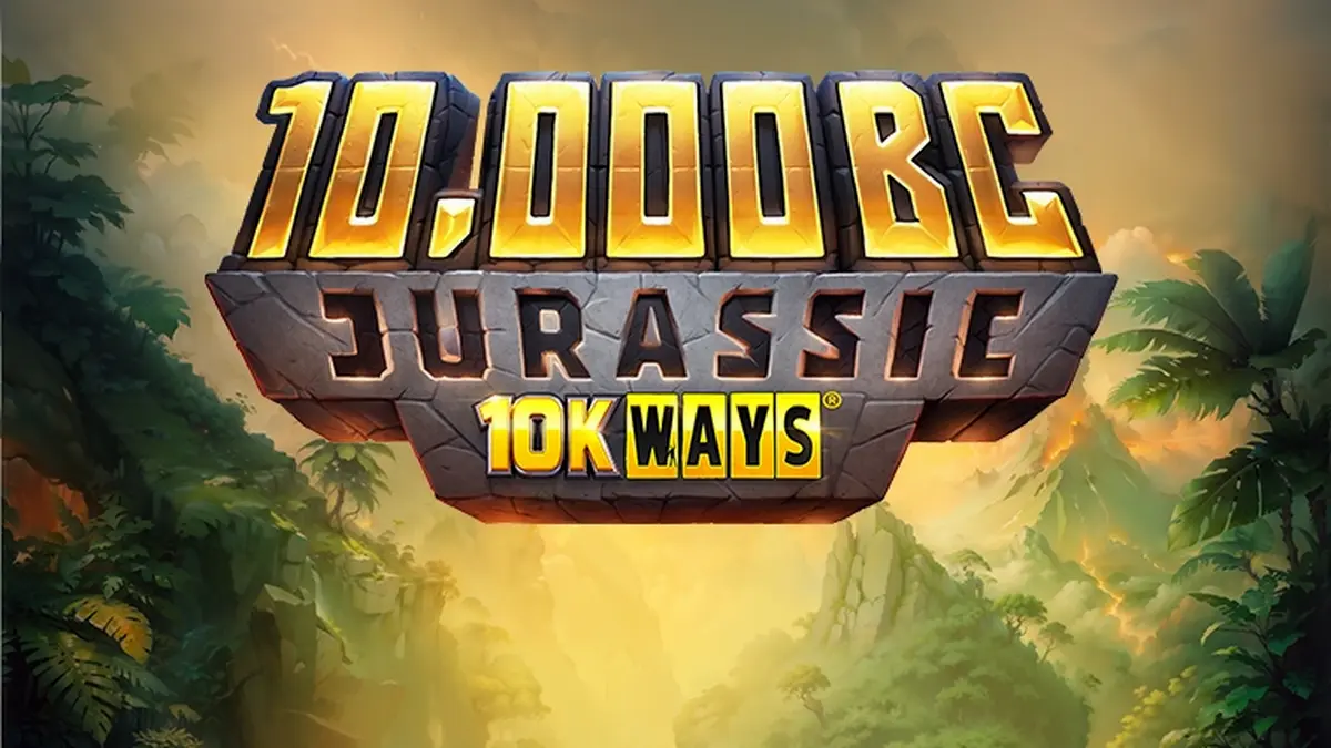 Tampilan visual slot 10,000 BC Jurassic 10K Ways dengan tema dinosaurus